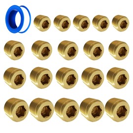 FloFlex Brass Pipe Plug Kit 21pcs, 1/8", 1/4", 3/8", 1/2" NPT Male