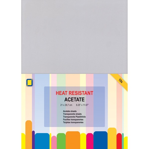 JEJE A4 Heat Resistant Acetate Sheets, Synthetic Material 32.6 x 21.6 x 0.1 cm