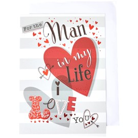 Piccadilly Greetings Valentines Card Man In My Life - 9 x 6 inches A50180