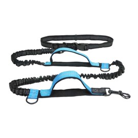Hands Free Dog Leash, Waist Leash, Adjustable Heavy Duty Leash for Walking, Jogging, Small to Large Dogs, Retractable, Dual Handle and Shock Absorber