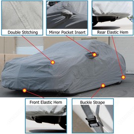 Car Cover fits 1996 1997 1998 1999 2000 2001 2002 2003 2004 Ford Taurus Sedan XTREMECOVERPRO PRO Plus Series Grey