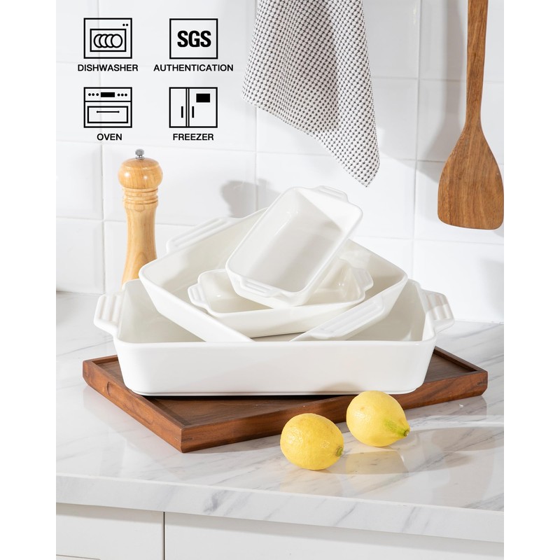 Sweejar Ceramic Bakeware Set of 4, Casserole Dishes for Oven,