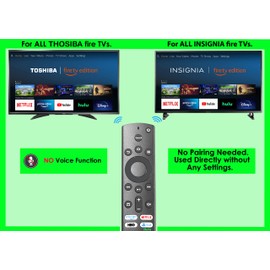 Smartway2save CT-RC1US-19 Replacement Remote Control Compatible with All Insignia and Compatible with All Toshiba Fire TV Editions Shortcuts Apps NS-RCFNA-19