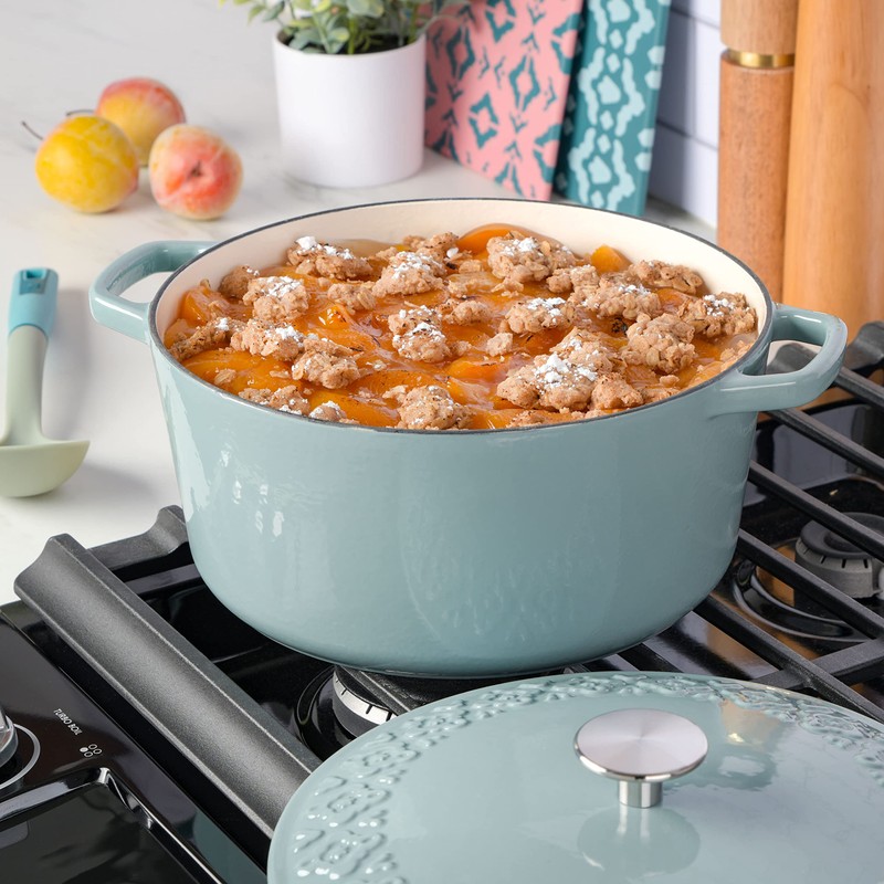 Spice by Tia Mowry Savory Saffron 6Qt Cast Iron Dutch