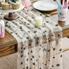 Artoid Mode Black and Golden Polka Dots Beige Gauze Table