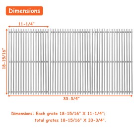 18.7" Cooking Grates for Weber GS4 Genesis II LX 400 SER II E-410 E-435 S-410 GBS S-435 S-440 LX E/S-440 & Genesis 2 400, Kitchen-aid 720-0856V 740-0781, Replacements Grill for Weber 66097 66089