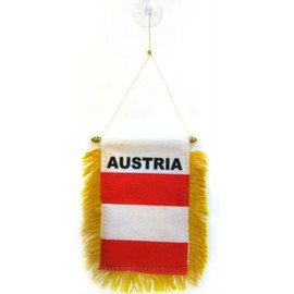 Wholesale lot 12 Austria Mini Flag 4''x6'' Window Banner w/ suction cup BEST Garden Outdor Decor polyester material FLAG PREMIUM Vivid Color and UV Fade Resistant
