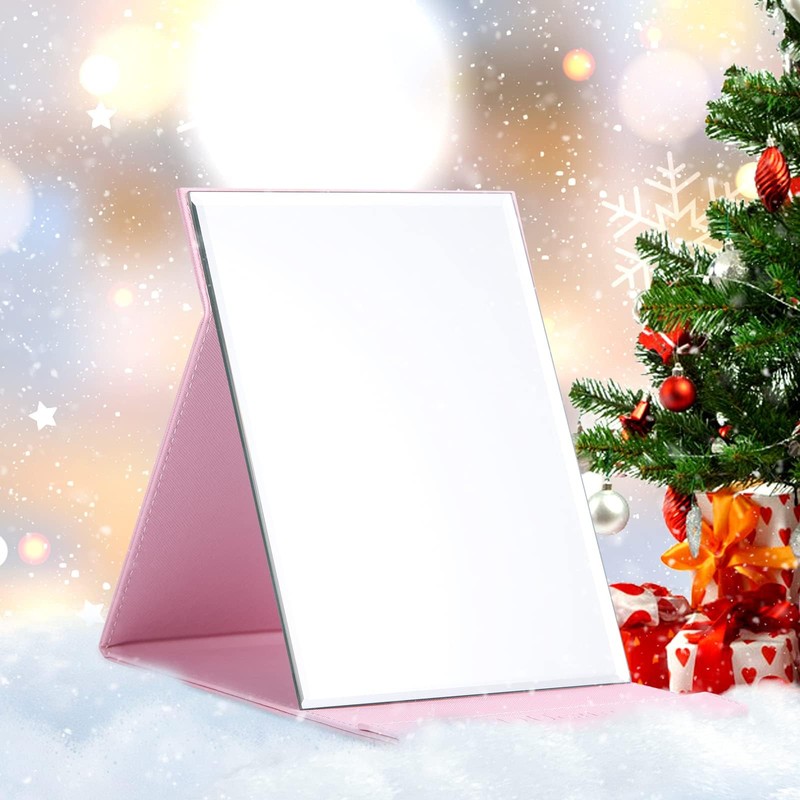 DUcare Folding Mirror Portable Travel PU Portable Adjustable Rectangular Ultrathin