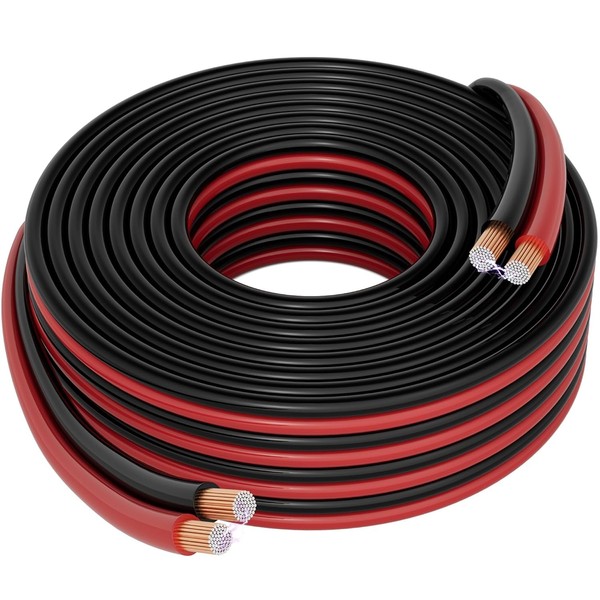 HiFind 16/2 Gauge 15 FT Red Black Hookup Electrical Wire