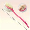 2-in-1 Long Handle Bath Brush with Soft Loofah & Bristles,