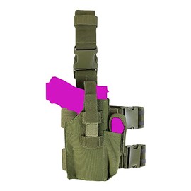 Hook & Look Tactical Drop Leg Holster with Mag Pouch - OD Green