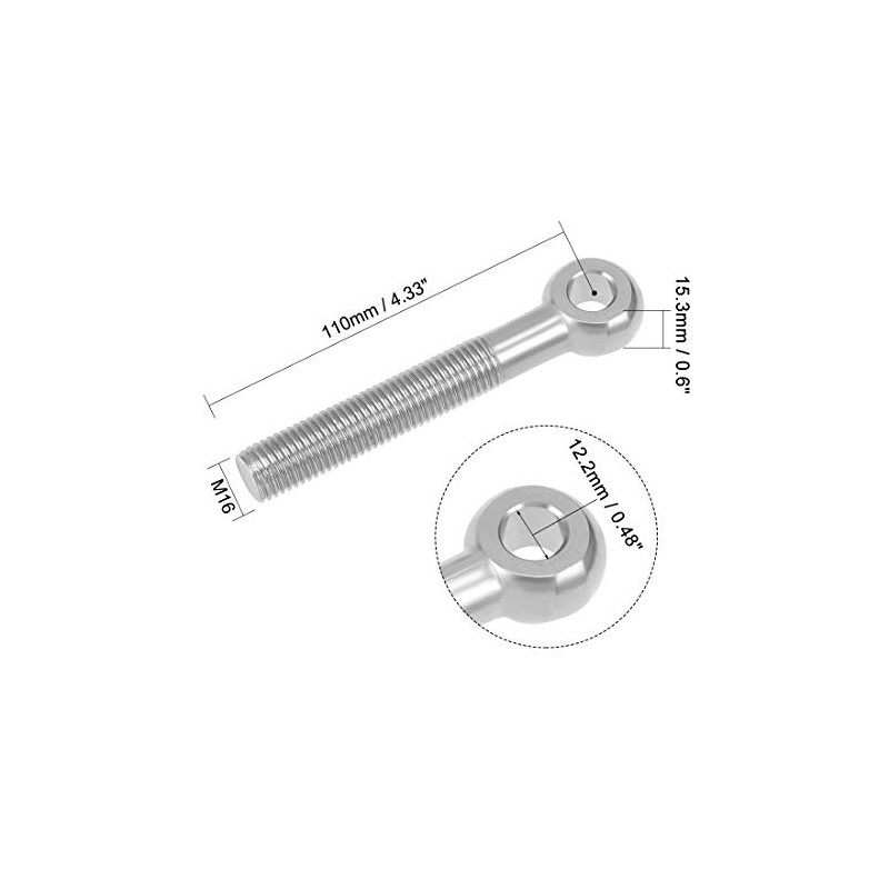 sourcing map M16 x 110mm Machinery Shoulder Swing Lifting Eye