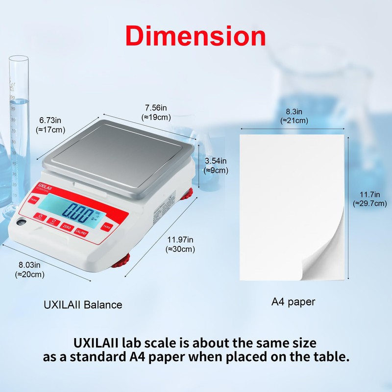 UXILAII SCIENTIFIC Lab Scale 5000g x 0.01g High Precision Electronic