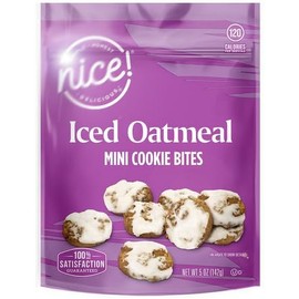 Iced Oatmeal Mini Cookie Bites 5oz Nice Bag, On the Go Snack Snacking Food Sweet Dessert Treat
