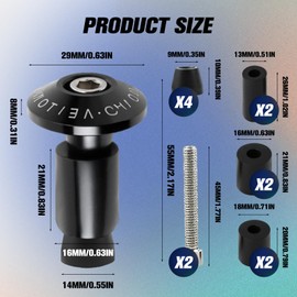 2 Stück Motorrad Lenkergewichte, Passend Für Ø22mm 7/8 Zoll Lenker, Universelle Anti-Vibration Lenkerenden, Schutz Dekoration Für Racing, Offroad, Streetbike, Schwarz, motorrad lenker