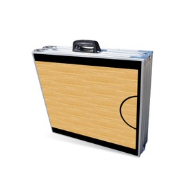 PARTYPONG 8-Foot Folding Beer Pong Table w/Cup Holes & LED Lights - Basketball Court Edition