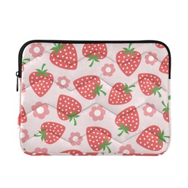 Mazeann Pink Strawberry Flower Laptop Sleeve Waterproof Computer Carrying Bag Cover Bags Protective Case Briefcase 13-14inch