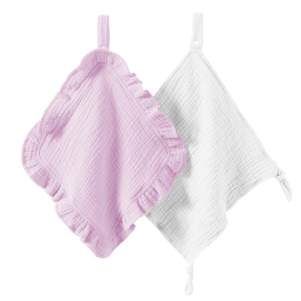 PEIPEIWU Schmusetuch, Kuscheltuch,Soft 100% Organic Cotton Muslin with Attachable Snap