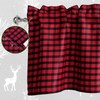 JIUZHEN 42x18 Inch Red and Black Check Valance - Traditional