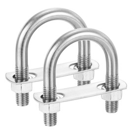 PATIKIL Round U-Bolts, 2 Pcs 1.89"(48mm) Inner Width 84mm Length M12 with Nut Plate Washer 304 Stainless Steel Round Bend U-Bolts for Boat Trailer Axle Sailboat