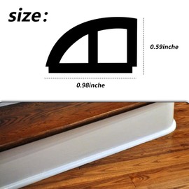 White Rubber Flexible 98 Inches Flexible Quarter Round Flooring Molding Suitable for Curved Base Mold Applications, Wrapping Around Columns and Curved Starting Steps.