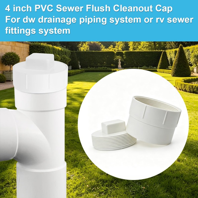 4" PVC Sewer Cleanout Cap with Plug