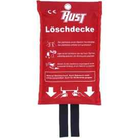 Rust Fire Blanket Emergency Equipment 100 x 100 cm Immediate Use Ideal for Kitchen, Barbecue, Car and Camping According to DIN EN 1869
