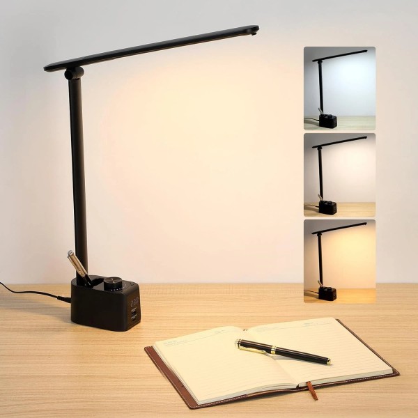 Unbranded LED Desk Lamp USB Adjustable Dimmable Table Lamp Eye