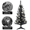 Maylaviu 4FT Christmas Tree with Lights Pre-Lit, Halloween Black Xmas