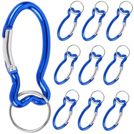 Pack of 10 Fish Shaped Carabiner Hooks, Fish Carabiner Climbing, Outdoor Fish Shape Quick Hanging Buckles Made of Aluminium, Fish Shape Carabiner Hook for Hiking