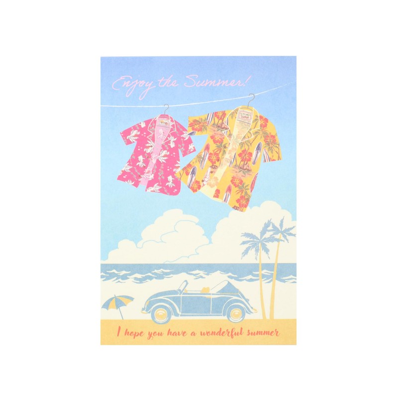 [Set of 4] Post Cards, Message Pattern, Cute, Summer, Postcards,