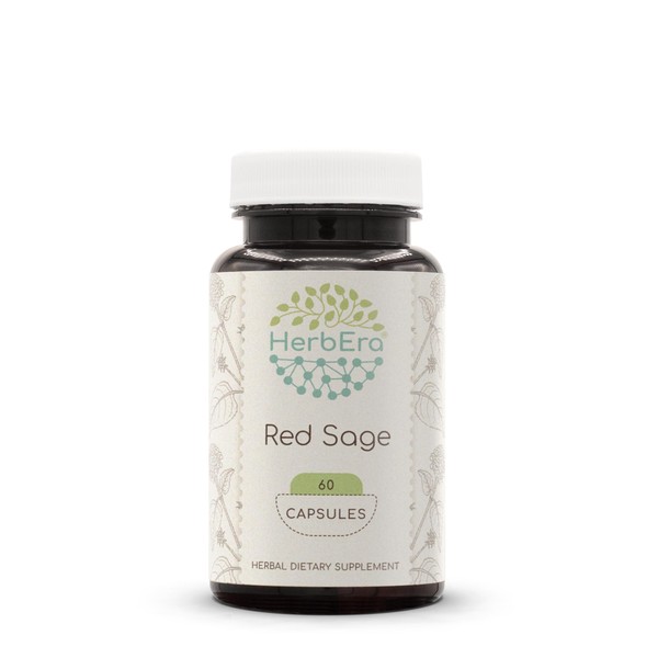 HerbEra Red Sage 60 Capsules, 1000 mg, Red Sage (Dan