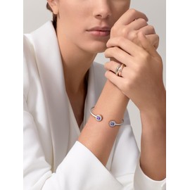 FindChic Women's Stainless Steel Birthstone Bracelet Roman Numeral Bracelet Valentine's Day Open Bracelet Mother's Day Birthday Christmas Gift for Her Women Girlfriend Mum, Stainless Steel