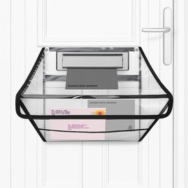 Mail Slot Catcher, Post Letter Box Cage Ideal for UPVC, Glass, Wood and Metal Doors. Strong Adhesive Letters, Small Packages, Magazines. No Screws or Tools Required (Clear Transparent)