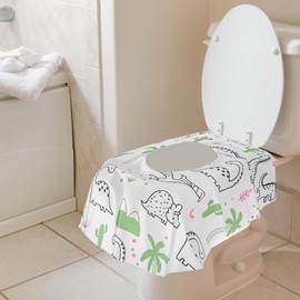 QWORK® 20 Pack Extra Large Disposable Toilet Seat Covers 25"x24" - Waterproof Non-Slip Potty Seat Protectors, Non-Woven Fabrics