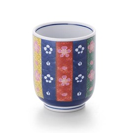 Nishinippon Pottery Arita Ware Dyed Nishiki Tokusa Teacup (Plum, Yellow, 1 Piece)