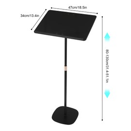 HAPPCUCOE Acrylic Podium,Floor Standing Speaking Podium Conference Presentation Stand,Height Adjustable Desk,Portable Presentation Standing for Classroom,Church (Black)