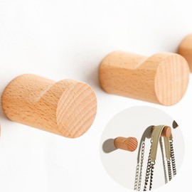 KENDUN Wood Wall Hooks,[2-Pack] Natural Wooden Coat Hooks Wall Mounted,Handmade Rustic Hat Hooks Heavy Duty Entryway Hangers for Hanging Towels Clothes Hanger Home Decor