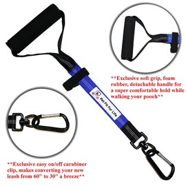 Pet Fit For Life 64" Premium Two Dog Leash: Premium Double Leash for Dogs, Provides Control and Comfort - Durable Foam Rubber Handle, Shock Absorbing Cord - Includes Bonus Collapsible Water Bowl