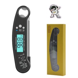 Meat Thermometer for Grilling, Digital Waterproof & Instant Read Food Thermometer with Probe for Cooking V58.412.17 FM202-17 (Glossy Black)