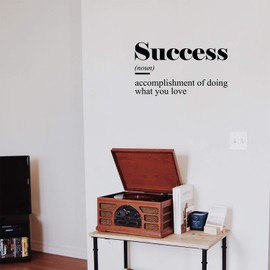 Vinyl Wall Art Decal - Success. Accomplishment Of Doing What You Love - 14.5" x 25" - Trendy Inspirational Positive Mind Change Sticker For Bedroom Playroom Office Conference Room School Decor (Black)