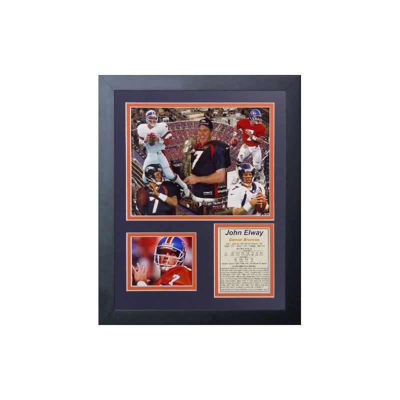 Legends Never Die "John Elway Framed Photo Collage, 11 x
