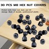 30 PCS Hex Nut Cover,M8 Black Plastic Nut Dome Cover,Black