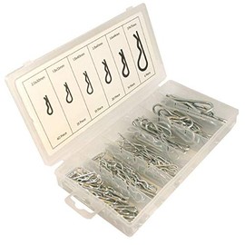 Unibos New 150pc Stainless Steel Hair Pin Hitch R Clip Lynch Cotter Assortment Different Sizes with Clear Re-Sealable Storage Case