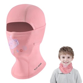 CHIMONA Children's Balaclava Winter Warm Balaclava Windproof Face Mask Ski Mask Balaclava for Boys Girls Outdoor Sports Cycling Skiing Bicycle, Pink Rabbit