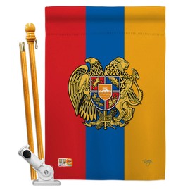 Breeze Decor Armenia House Flag Set Regional Nation International World Country Particular Area Decoration Banner Small Garden Yard Gift Double-Sided, Made in USA
