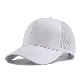 Lovechic Men's Cap, Mesh, Large Size, 23.6 - 25.6 inches (60 - 65 cm), Large Head, Deep, For Summer, Unisex, white-B