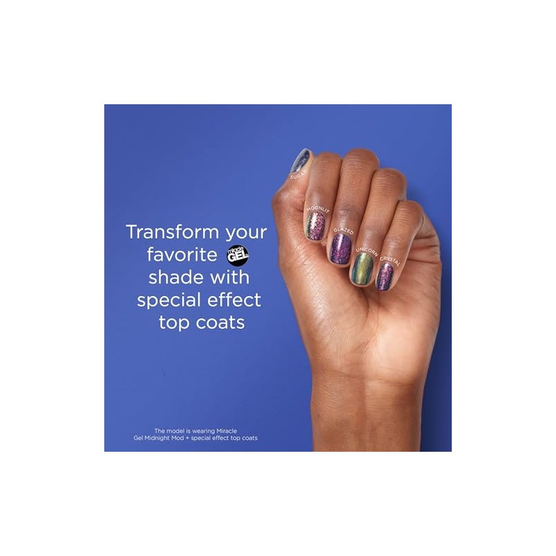 Sally Hansen Miracle Gel, Celestial Topcoat, Quick Dry, Long Lasting,
