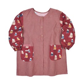 Kappou Kimono Women's Front Wings, Button-Open Smock, red