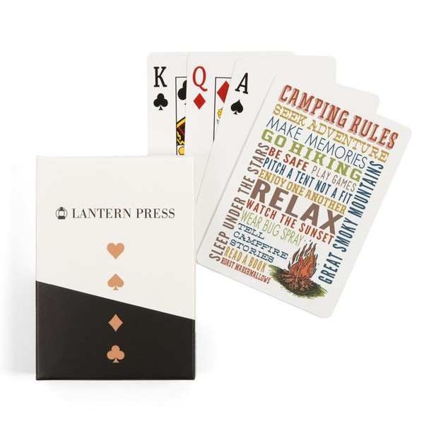 Lantern Press Great Smoky Mountains, Camping Rules (52 Playing Cards,